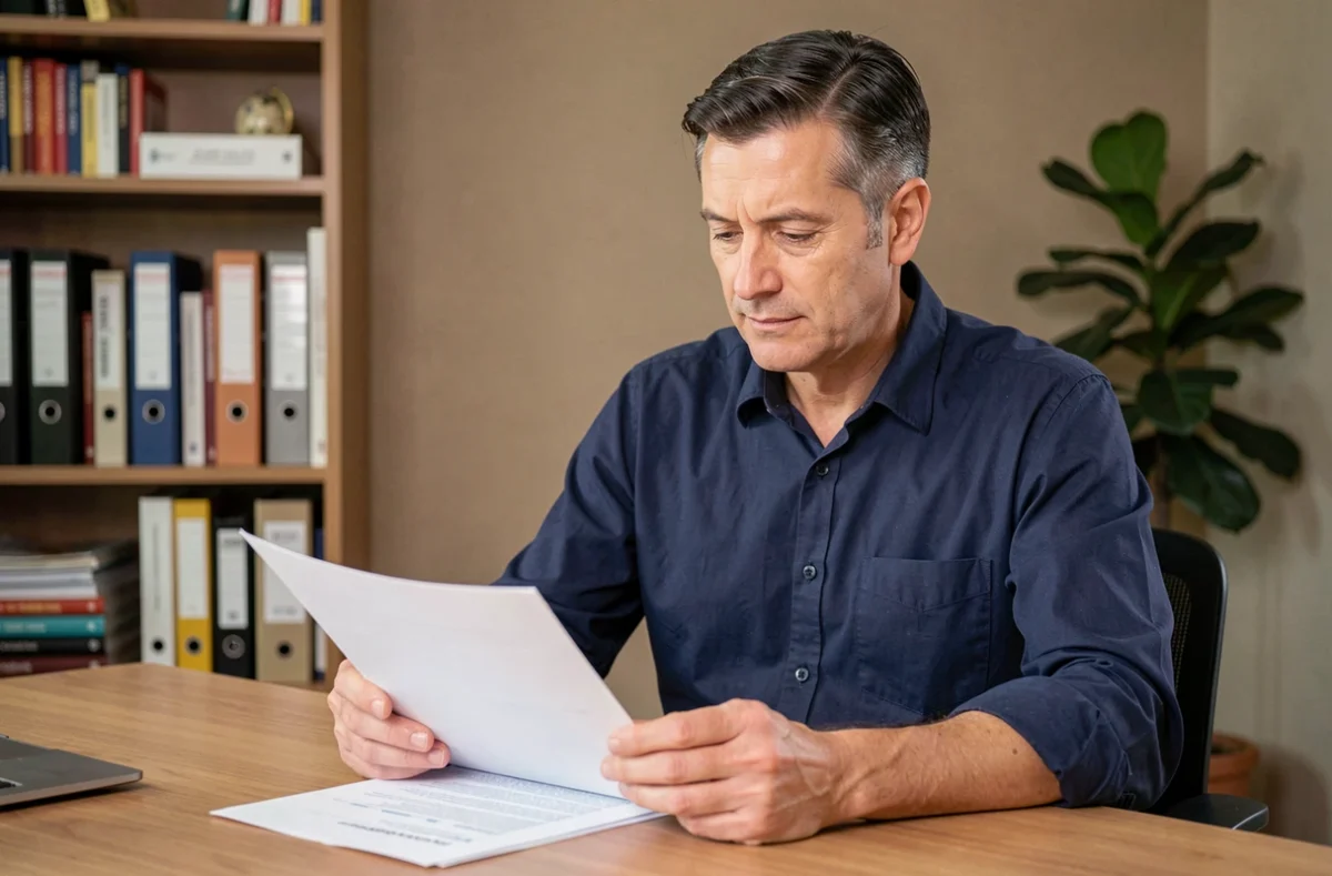 Homme concentré travaillant dans un bureau à domicile, illustrant la protection de la vie privée et la frontière entre vie professionnelle et personnelle